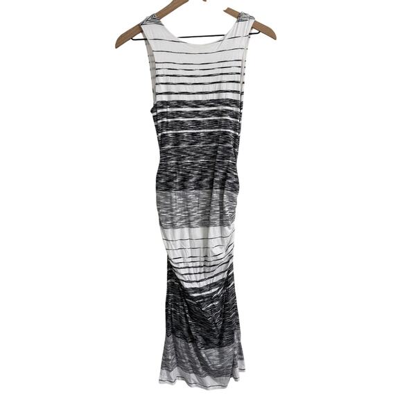 ATHLETA Comeback Striped Ombre Space Dye Ruched Knit Midi Dress Size XS - Picture 2 of 11